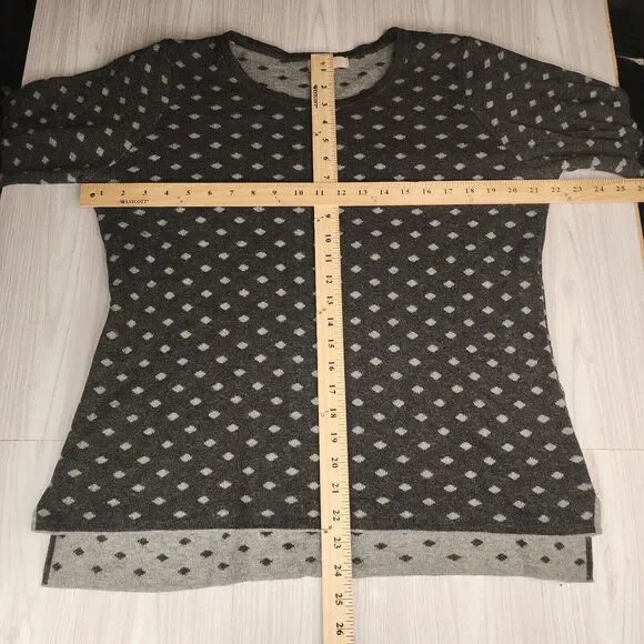 Benedetta B. Wool Cashmere Blend Grey Polka Dot Pullover Sweater L Made In Italy - Picture 9 of 9